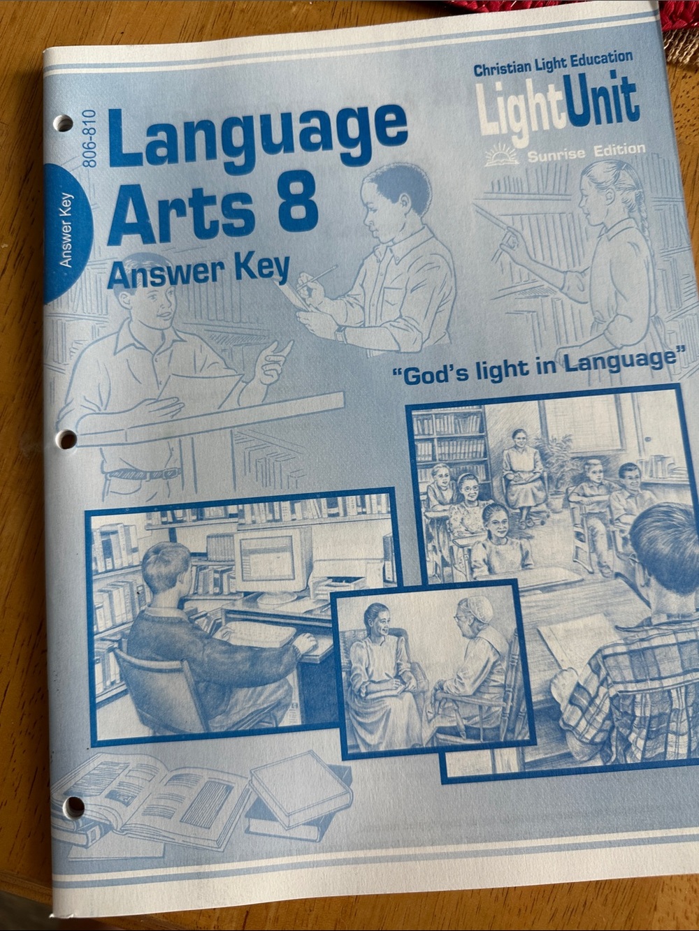 Language Arts 8 Answer Key for workbooks 806-810